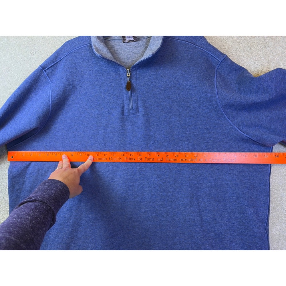 Johnston & Murphy Quarter Zip Pullover Mens XXXL Blue Reversible Sweatshirt 3XL - Picture 8 of 9